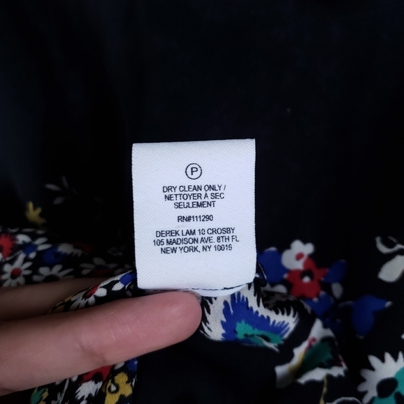 Derek Lam 100% Silk Dark Floral Tassel Sleeveless Blouse 10 Crosby Black Red 4 - Picture 14 of 15